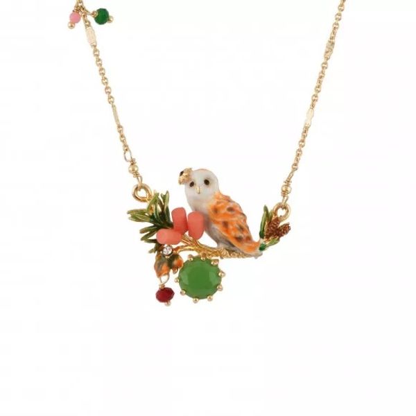 

autumn winter snowy owl white female cute owl series necklace, Silver