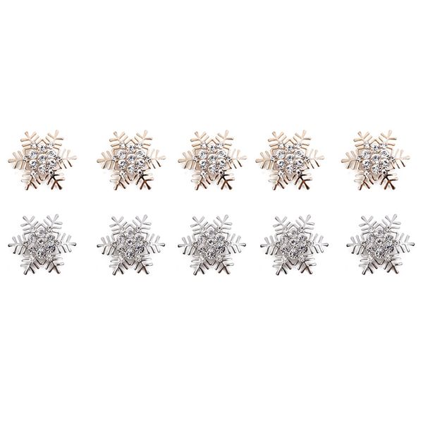 

10pcs christmas napkin rings alloy rhinestone napkin buckle napkin holder snowflake circle l restaurant wedding party table