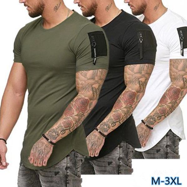

2019 bodybuilding fitness sport running tshirt men cotton short sleeve t-shirt gym training men muscle tight fitness tshirt tee, Black;blue