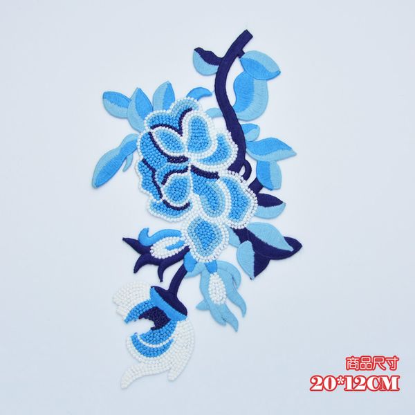 

gugutree embroidery big flower patch animal patches badges applique patches for clothing dx-62, Black