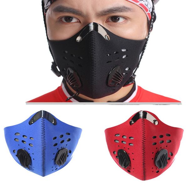 

breathable activated carbon cycling mask mountain bike road bike bicycle half face mask dustproof cycling running sports, Black