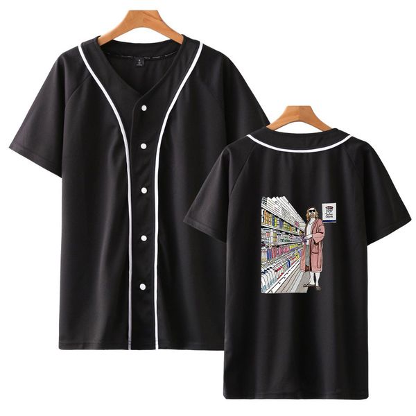 

the big lebowskiprint thin baseball jacket men/women summer fashion casual popular comfortable short sleeve jacket sale, Black;brown