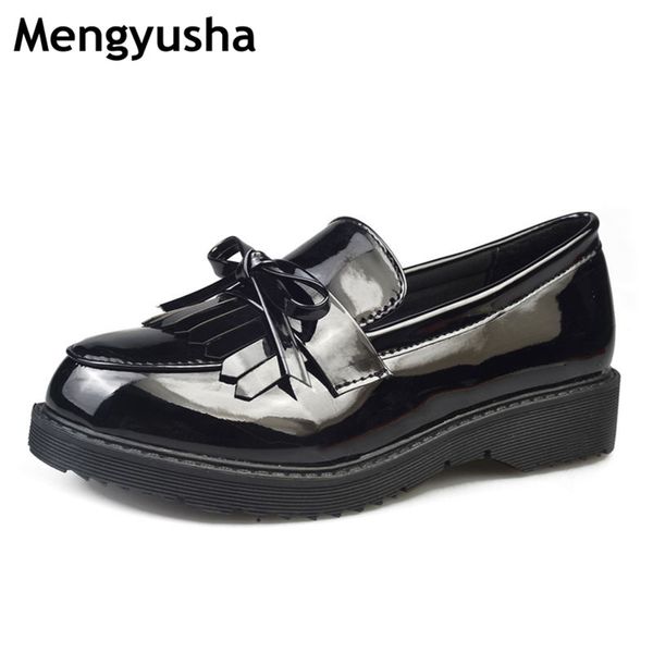 

2018 brand shoes woman casual tassel bow pointed toe black oxford shoes for women flats comfortable slip on women
