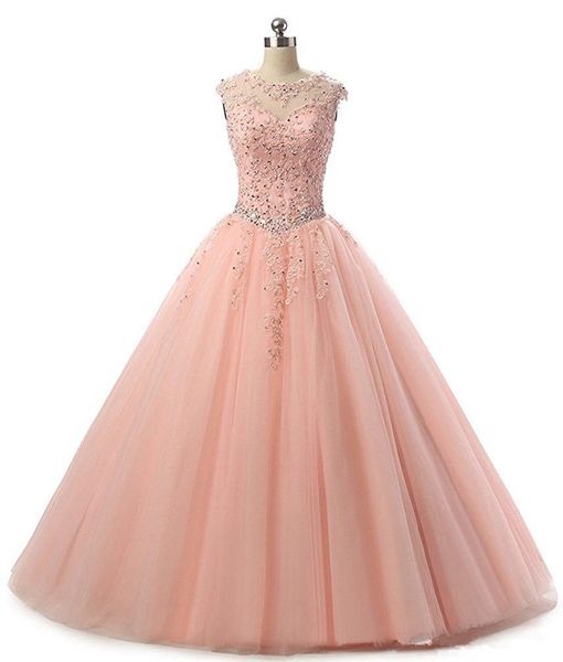 

2019 new fashion appliques crystal ball gown quinceanera dresses tulle plus size sweet 16 dresses debutante 15 year formal party dress bq167, Blue;red