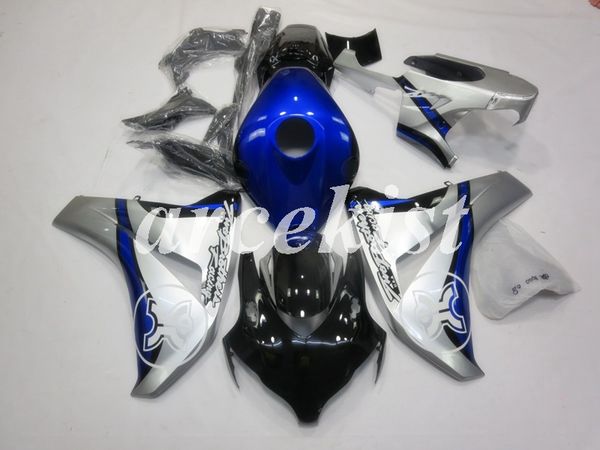 

motorcycle new abs injection mold full fairings kit fit for honda cbr1000rr 2008 2009 2010 2011 08 09 10 11 bodywork set blue silver