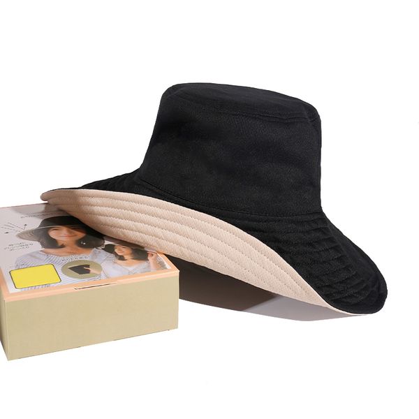 

japan women's wide brim hat boxed bucket safari outdoor fisherman hat uv cut sun protection cap double-sided sunshade anti uv sunscreen, Blue;gray