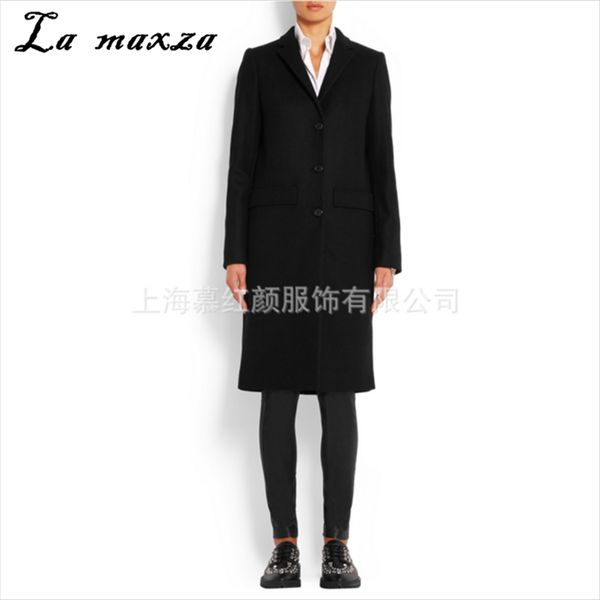 

2019 winter plus size wool slim fit classical black coat clothes korean style coats