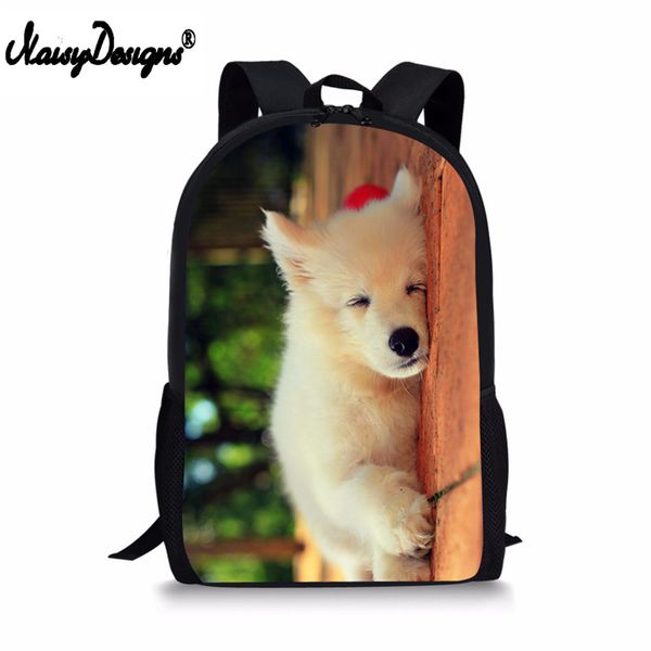 

designer-backpack childrens school bags for teenage girls samoyed dog schoolbags kids bookbag 3d cartoon animal backpack