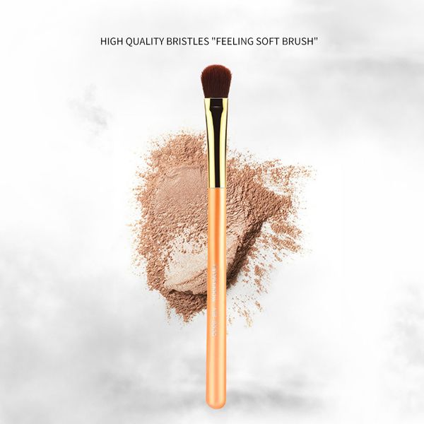 

gold color eyeshadow brush soft nylon bristles eye shadow brush wooden handle makeup q1