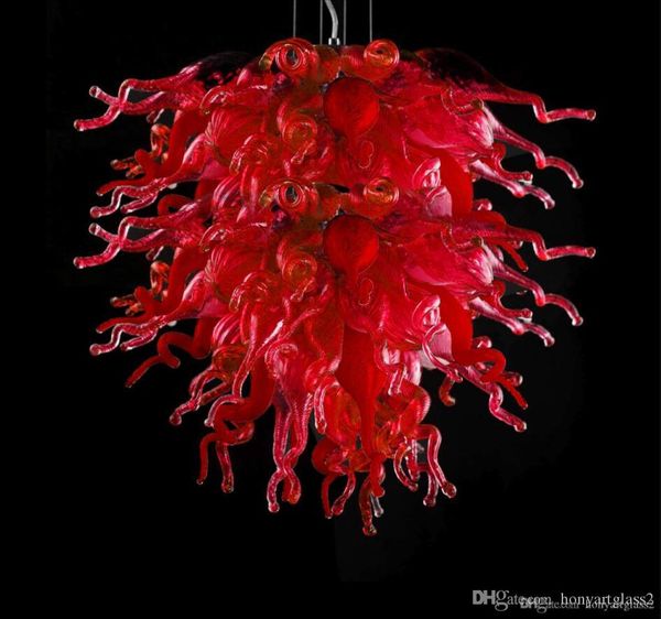 

lr1082-new design red blown glass chain chandelier led bulbs art decor murano borosilicate glass chandelier for home