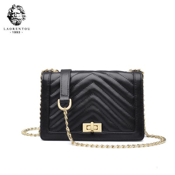 

laorentou women leather bag 2019 fashion leather crossbody small square bag small chain