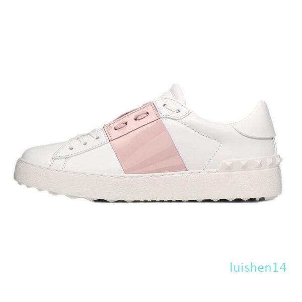 

2020 luxury designer platform white black red men women leather casual shoes open low mens trainers sneakers sports l14