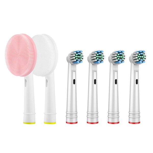 

2 in 1 replacement tooth brush and facial cleaning brush suitable for oral-b sonic electric toothbrush compatible toothbrush cleansing head