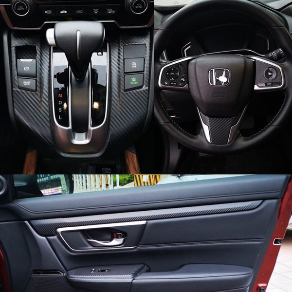 

for honda crv 2017-2019 interior central control panel door handle 3d/5dcarbon fiber stickers decals car styling cutted vinyl