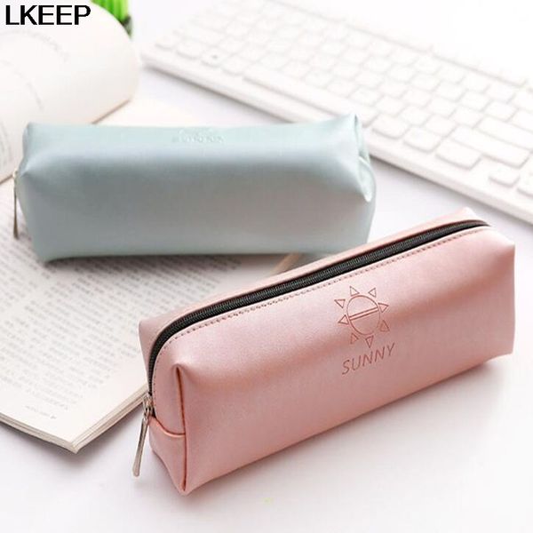 

selling solid simple fashion cosmetic bag stationery bag pu cosmetic