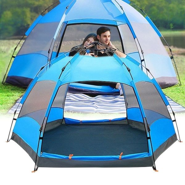 

5-8 person windbreak camping tent dual layer waterproof automatic tent anti uv tourist tents for outdoor hiking beach travel