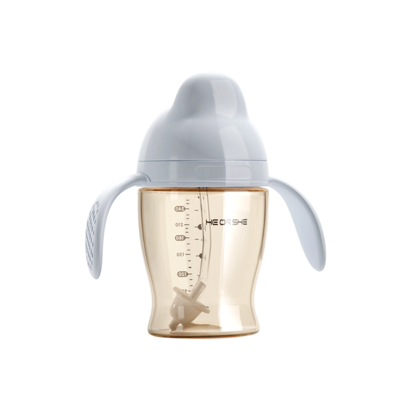 

heorshe 180ml baby drinking water sippy cups baby bottle with straw blue pink newborn gift natural feeding for infant