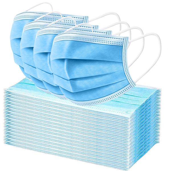 

оптовая продажа толстые одноразовые маски для лица 3 слойный удобный фильтр безопасности рот маска для лица pm 2.5 защита от пыли