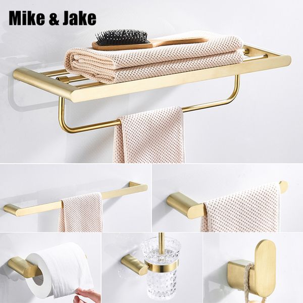 

gold brush bathroom accessory set gold brass hook towel rail rack bar shelf paper holder toothbrush holder bathroom shelf