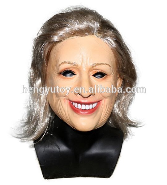 

funny costume fancy dress latex hillary clinton mask halloween party cosplay celebrity face mask women head cosplay mask fancy dress