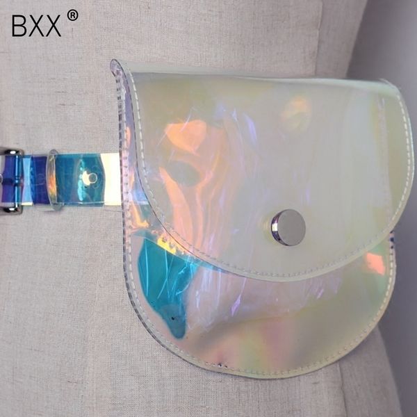 

bxx] 2020 new spring summer solid color mini-bag pvc loose belt women fashion tide all-match party belt bag jd70209