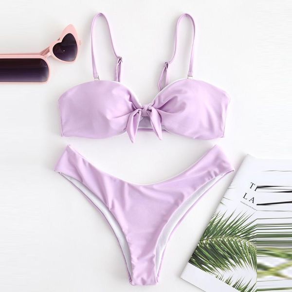 

bikini set 2020 new women swimwear pure color push up padded swimsuit biquini women bathing suit summer beachwear mujer #t1g