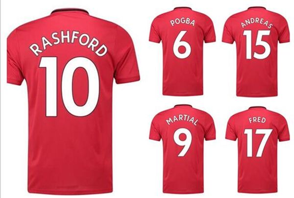 

Customized Home Red 19-20 Soccer Jerseys Thai Quality,6 Pogba Rashford 10 6 POGBA 9 MARTIAL 14 Lingard 8 MATA 21 JAMES custom jerseys wear