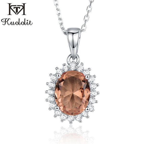 

kuololit zultanite gemstone pendant for women solid 925 sterling silver color change diaspore oval stone necklace fine jewelry
