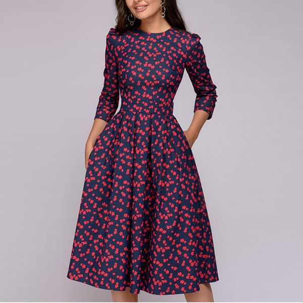 

print womens dress dress crew-neck a-line crew neck crewneck womens stylish plus size s-xxl, Black;gray