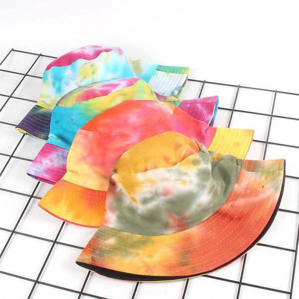 

2019 cotton color graffiti print bucket hat fisherman hat outdoor travel foldable sun cap hats for men and women 560