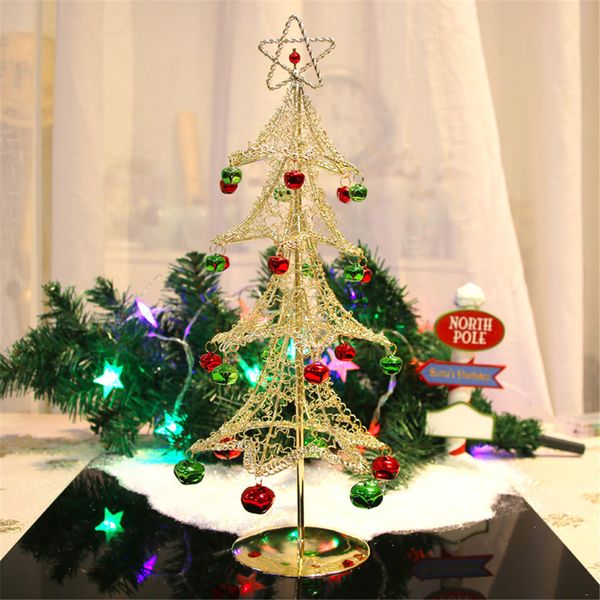 Mini Desktop Iron Christmas Tree Home Office Decoration Gift