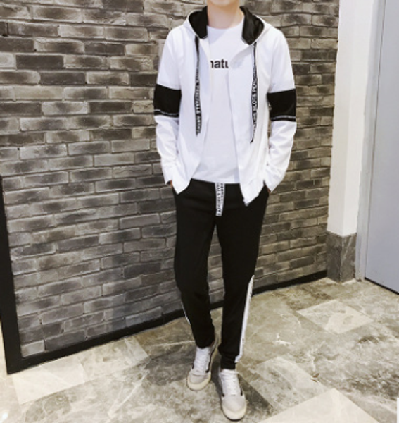 

2020 tide figure boxing cat sprouts explosions trend new clothes suit printed casual pants, Gray