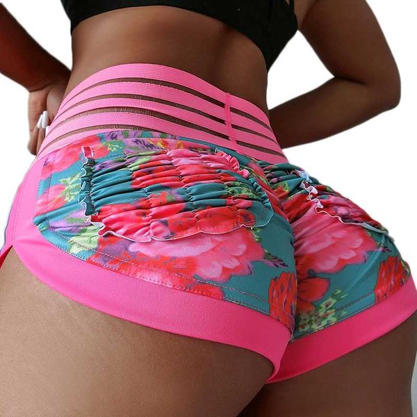 

sexy короткого фитнес розовой высокая талия push up плиссе кармана тренировки, White;black