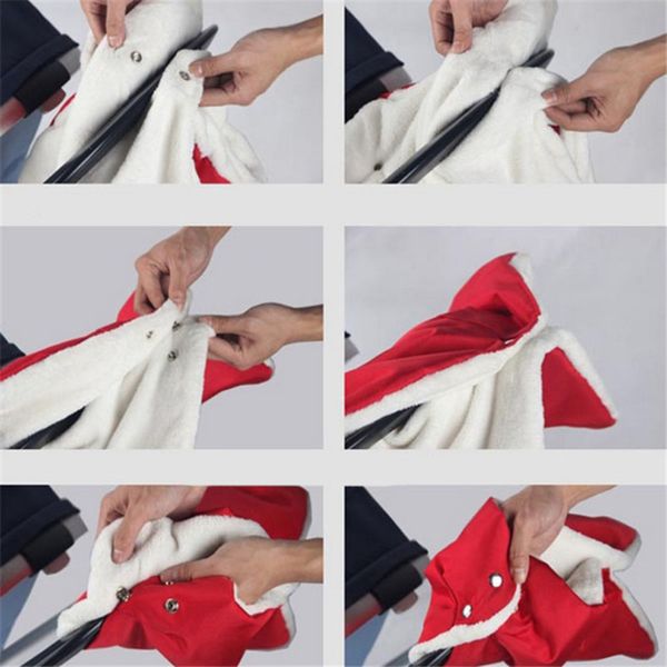 

baby trolley winter gloves windproof keep warm plus cashmere thick plush handlebar gloves comfortable baby carriage accessories