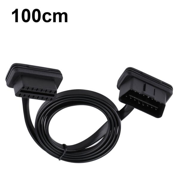 

1pcs black 16pin male to female extension diagnostic line cable scanner durable