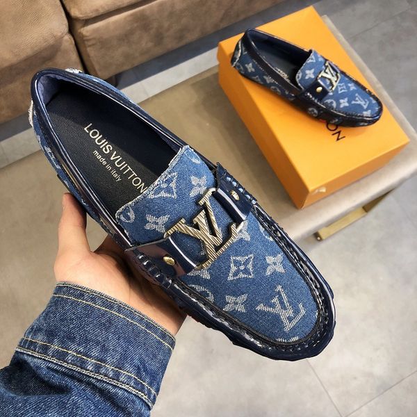 

platform men's shoes wild vintage luxury men's slip-on leather beanie shoes lazy shoes casual one-pedal leather shoe 04, Black