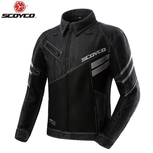 

denim motorcycle jacket men motocross riding jacket moto armor jaqueta gear sport protective clothing reflective scoyco jk36c