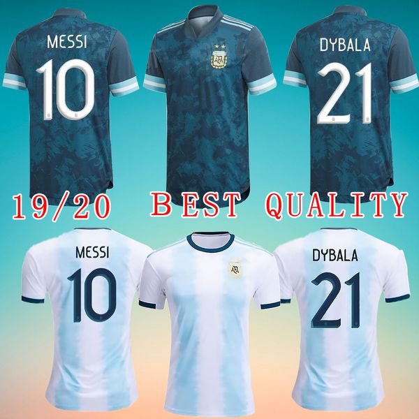

cop2020 argentina soccer jerseys home away #10 messi soccer shirt 19/20 copa américa away #9 aguero #21 dybala #22 lautaro football uniforms, Black;yellow