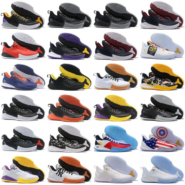 

new mambakobe ep basketball shoes focus black white athletic sports trainers mens designer sneakers size 7-12