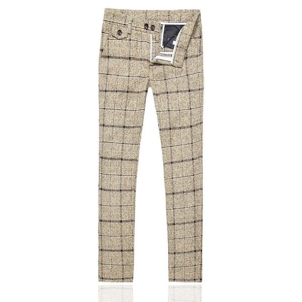 

осень и зима мужские полосатый клетчатый костюм брюки тонкий дизайн брюки мужчины желтый синий серый черный мужские брюки азия размер s-5xl, White;black