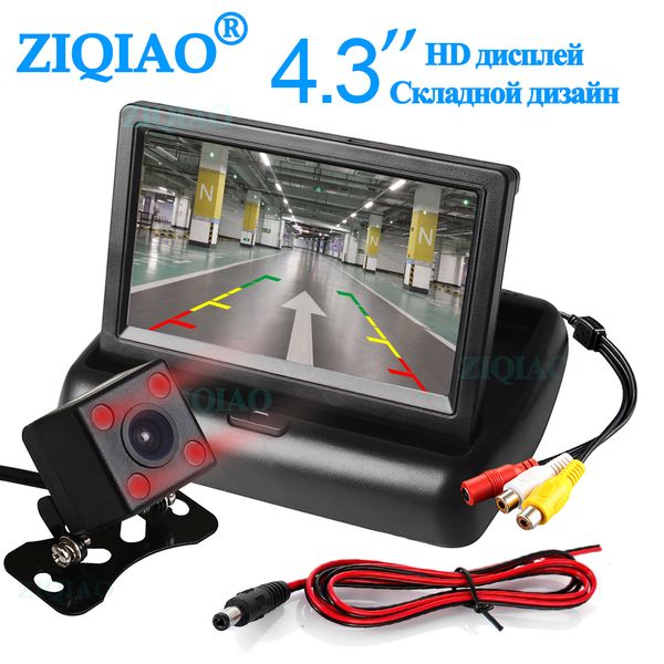 

folding 4.3 inch tft lcd display wireless ir night visions rear view camera video transmitter & receiver kit parking system car
