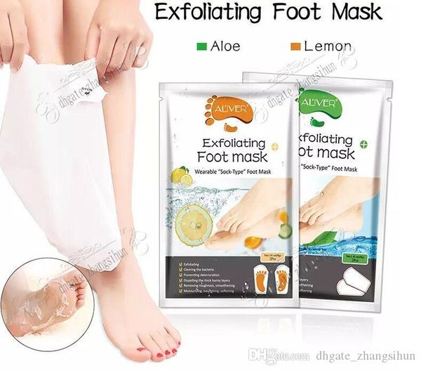 

lemon aloe foot spa treatments foot mask socks peel off to remove dead skin moisturizing health foot care 2 pieces=1 pair 54g