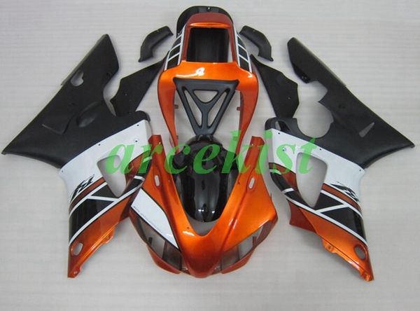 

new abs motorcycle full fairings kits fit for yamaha yzf-r1 r1 1998 1999 98 99 bodywork set custom orange white bright