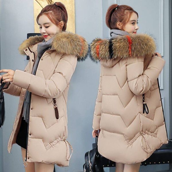 

2019 new winter female jacket hooded coat women fashion jackets winter warm woman clothing casual parkas, Black