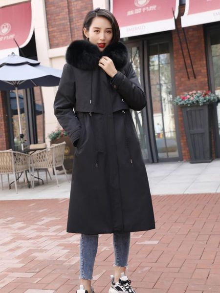 

fur coat woman, Black
