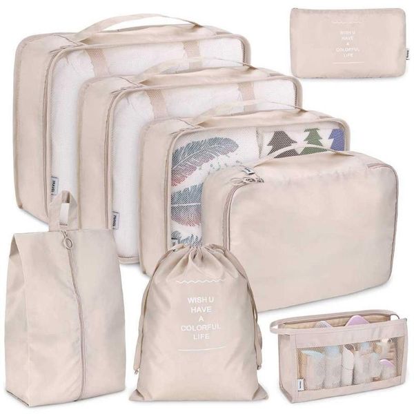 

8 pcs organizer bag travel luggage organizers waterproof shoe storage bag packaging pouches storage zip lock plastic bags