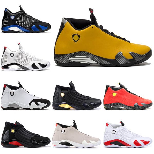 

mens 14s jumpman 14 xiv reverse ferr suede shoes trainers thunder candy cane desert sand spm black blue white men sport sneakers 7-13