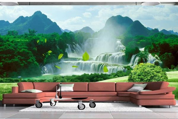 

waterfall tv background wall mural 3d wallpaper 3d wall papers for tv backdrop