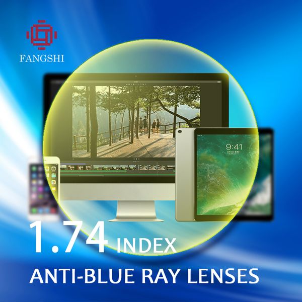 

1.74 high index optical aspheric anti-blue ray lens myopia hyperopia radiation protection resin glasses lenses uv400 #anti-04