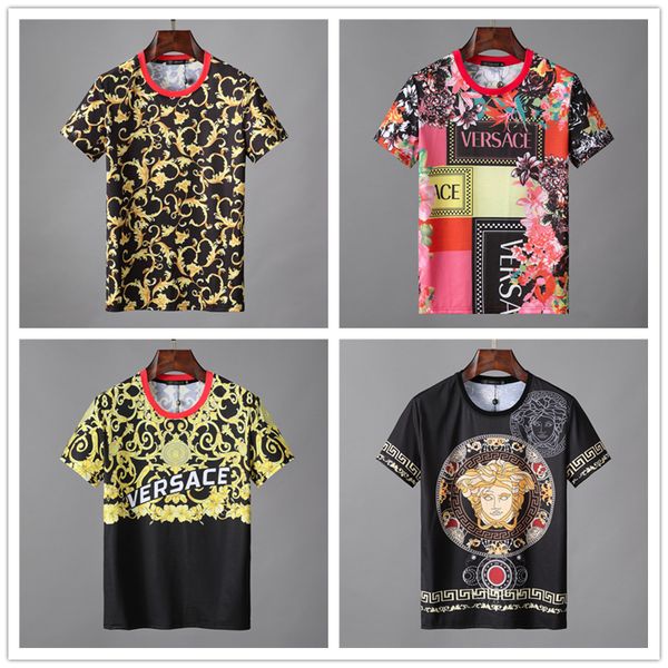 

2019 Модный бренд одежды Футболка Fashion Street Хип-Хоп Стиль Печатный Алмазный хлопок высокого качества футболка Топ итальянский бренд футболка